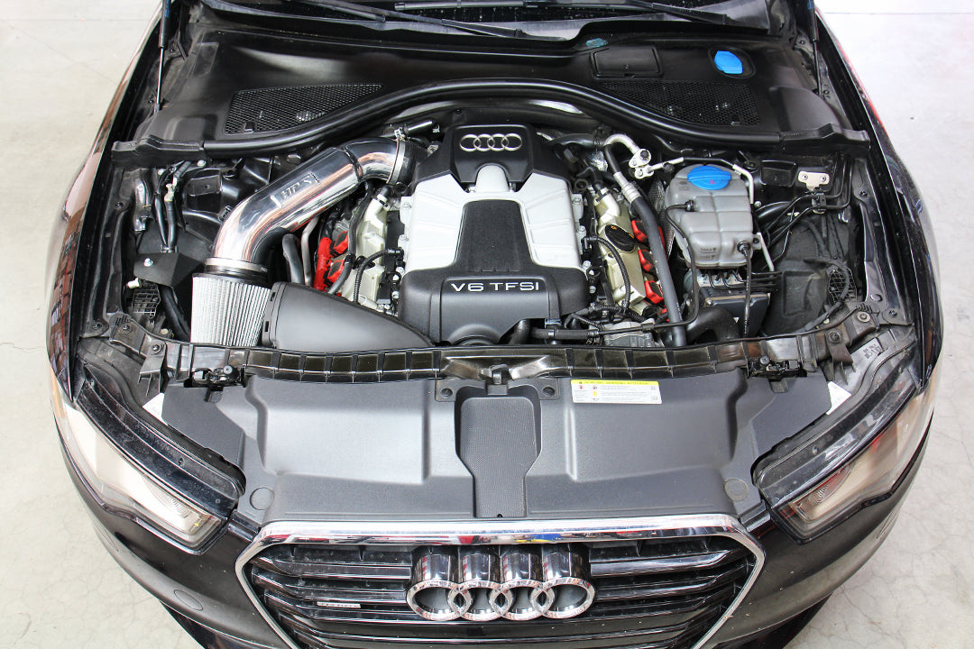 HPS Performance Shortram Air Intake Kit Installed 2012-2018 Audi A6 Quattro 3.0L Supercharged (C7) 827-676P