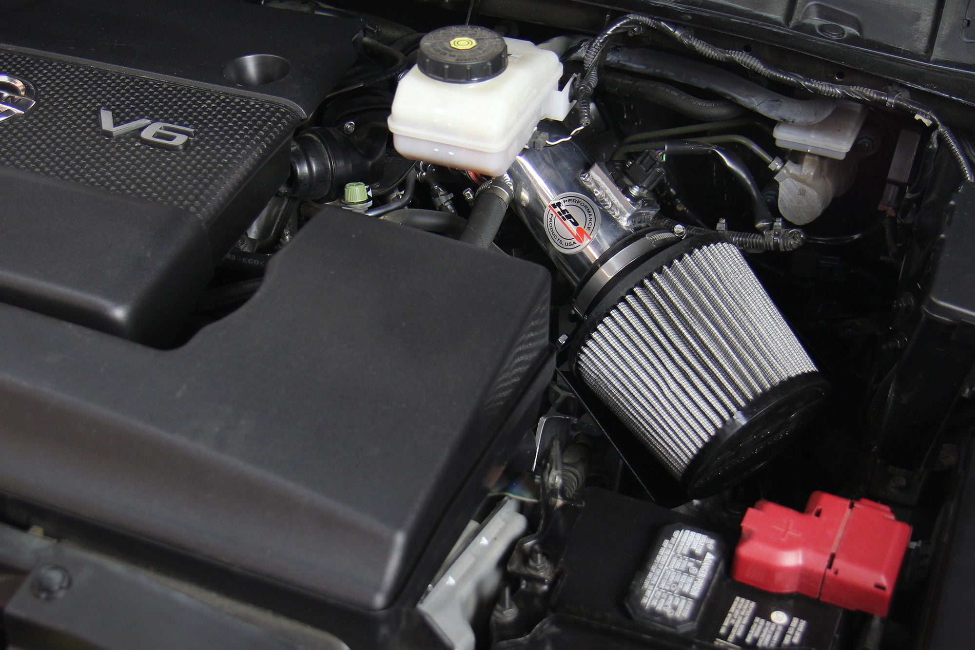 HPS Performance Shortram Air Intake Kit Installed 2013-2017 Nissan Pathfinder 3.5L V6 827-680BL