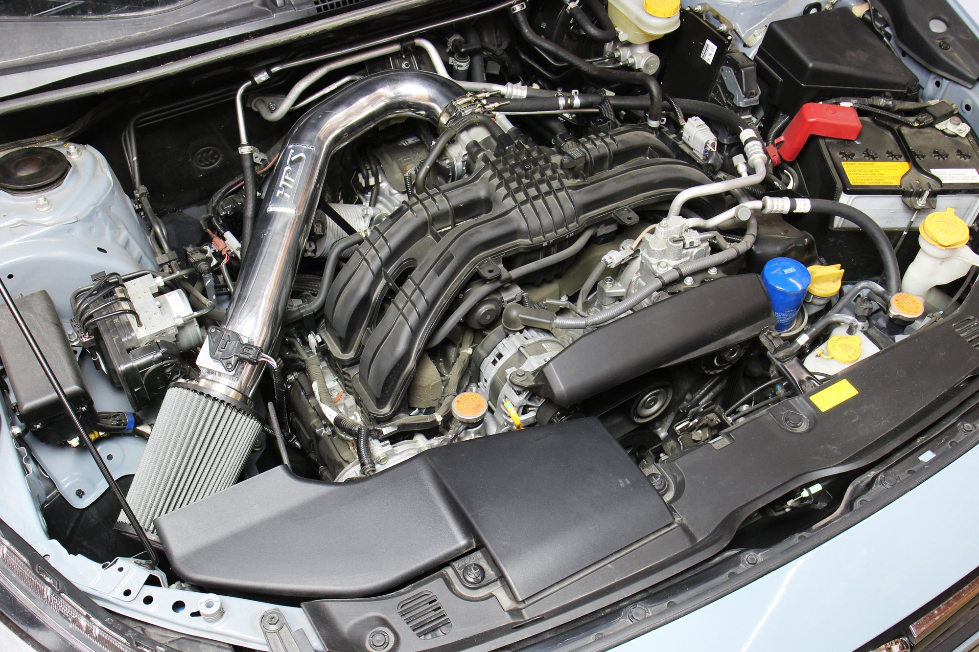 HPS Cold Air Intake Kit with Heat Shield Installed on Subaru 2017-2022 Impreza 2.0L Non Turbo, 827-684
