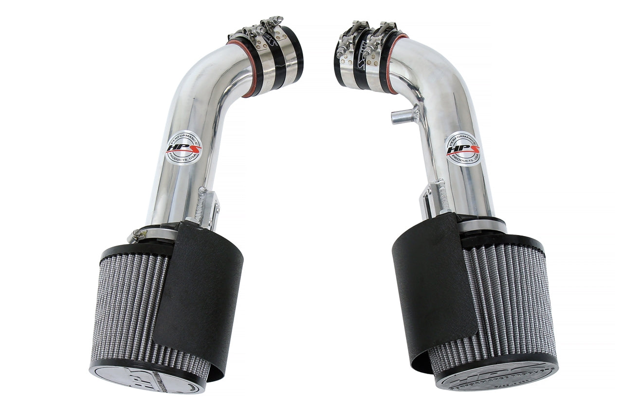 HPS Polish Shortram Air Intake Kit 2008-2013 Infiniti G37 3.7L V6 VQ37VHR 827-706P , includes heat shield
