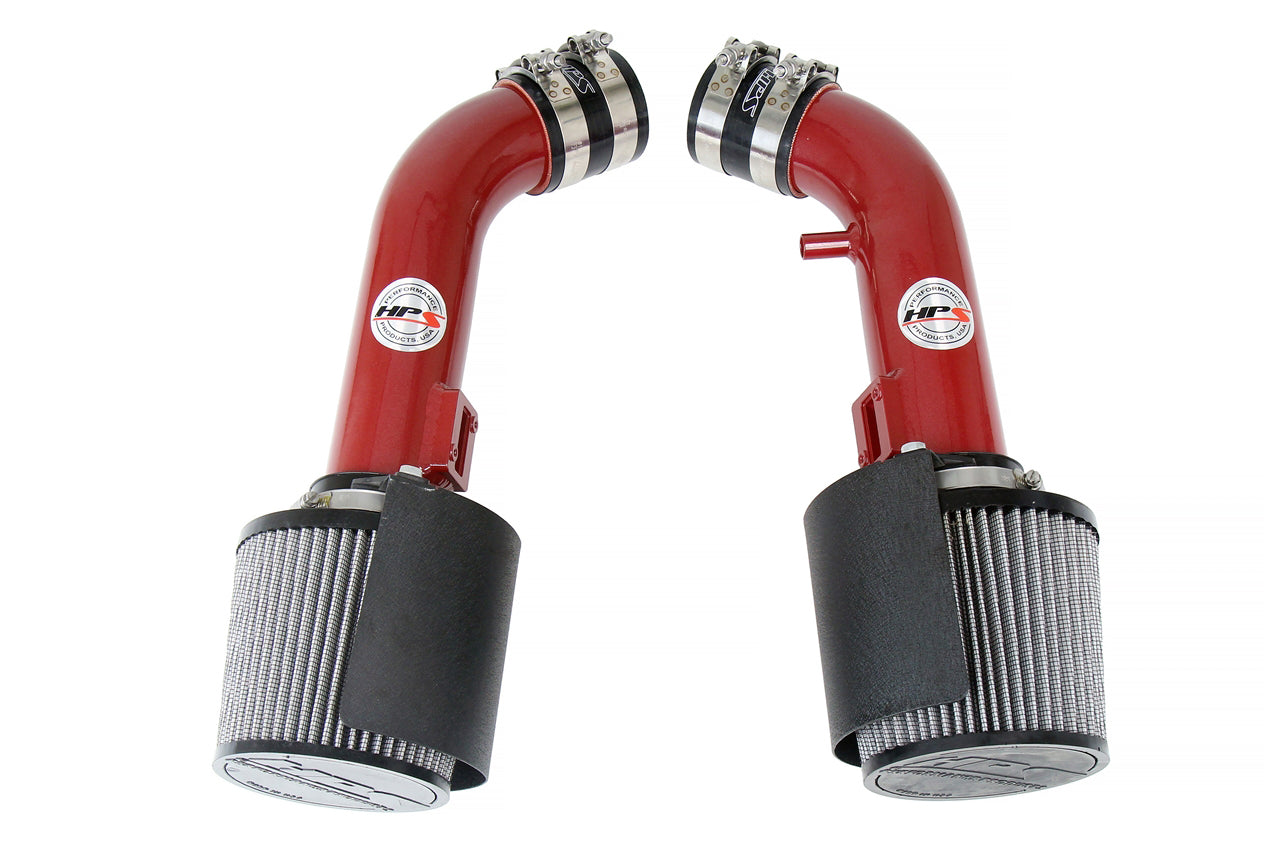 HPS Red Shortram Air Intake Kit 2008-2013 Infiniti G37 3.7L V6 VQ37VHR 827-706R , includes heat shield