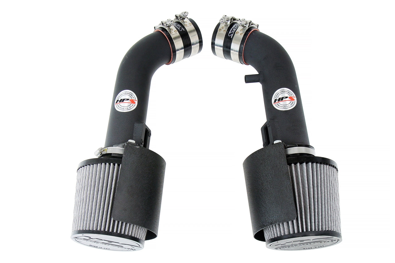 HPS Black Shortram Dual Air Intake Kit 2009-2020 Nissan 370Z 3.7L V6 Z34 827-706WB Includes Heat Shield
