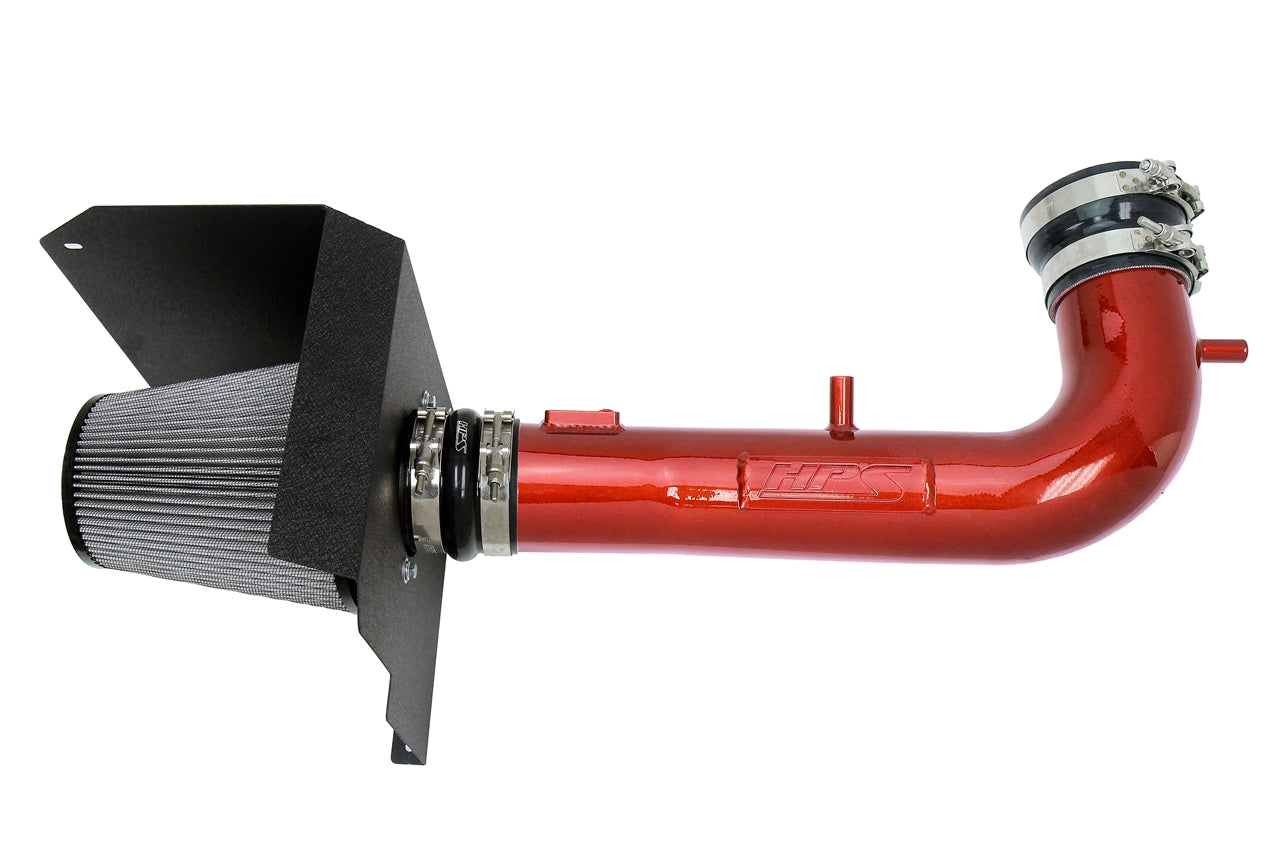 HPS Red Cold Air Intake Kit with Heat Shield 2014-2018 Chevy Silverado 1500 6.2L V8 827-707R