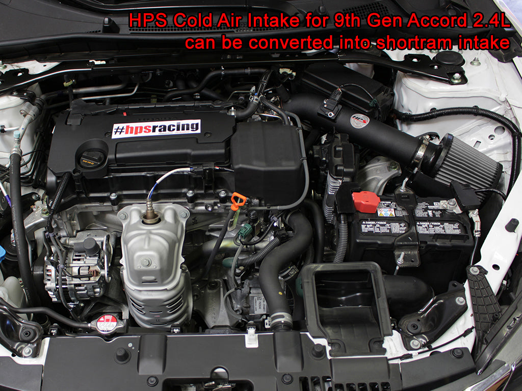 HPS Performance Cold Air Intake Kit 2013-2017 Honda Accord 2.4L installed as Shortram Intake 837-555WB