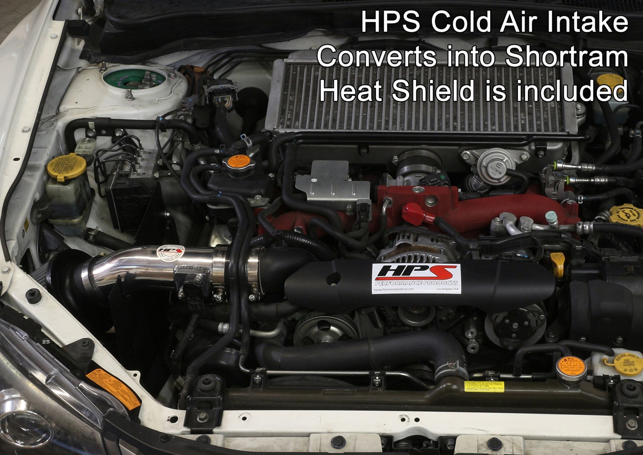 HPS Performance Cold Air Intake Kit 2008-2014 Subaru WRX STI 2.5L Turbo installed as Shortram Intake 837-566P