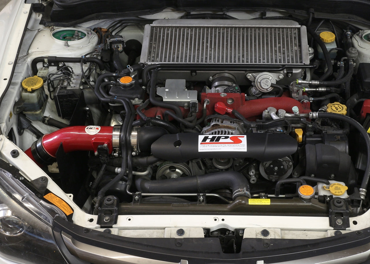 HPS Performance Cold Air Intake Kit Installed 2008-2014 Subaru WRX STI 2.5L Turbo 837-566R