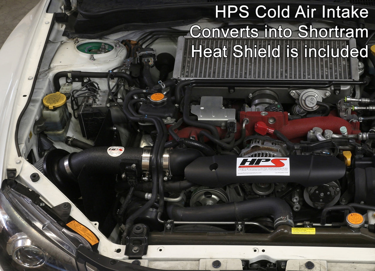 HPS Performance Cold Air Intake Kit 2008-2014 Subaru WRX 2.5L Turbo installed as Shortram Intake 837-566WB