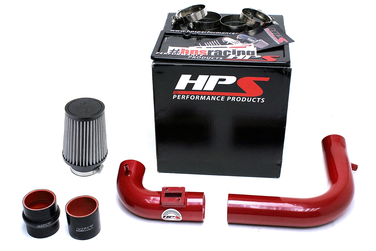 Aluminum Alloy Cold Air Intake Kit Red Pipe Diameter 3 fits for Car Engine