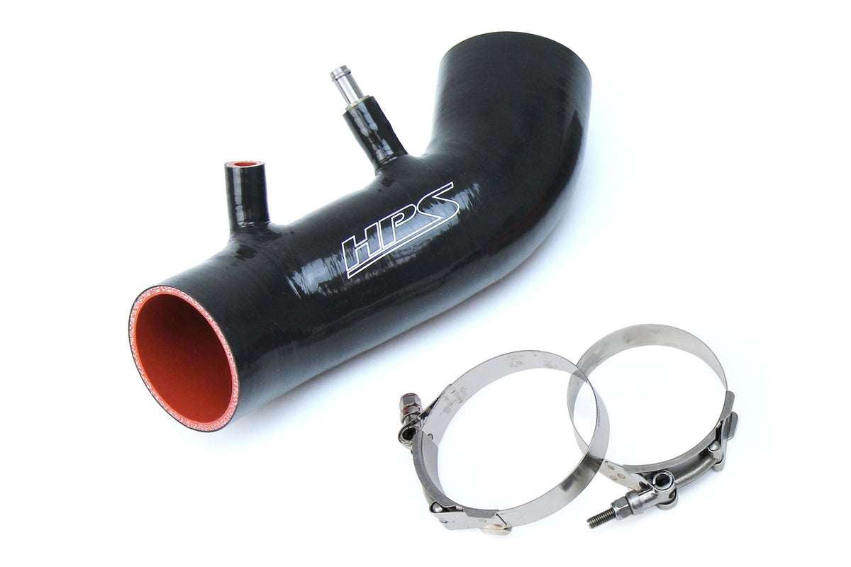 HPS Black Reinforced Silicone Post MAF Air Intake Hose Kit Acura 07-11 CSX Type-S 87-68420-BLK