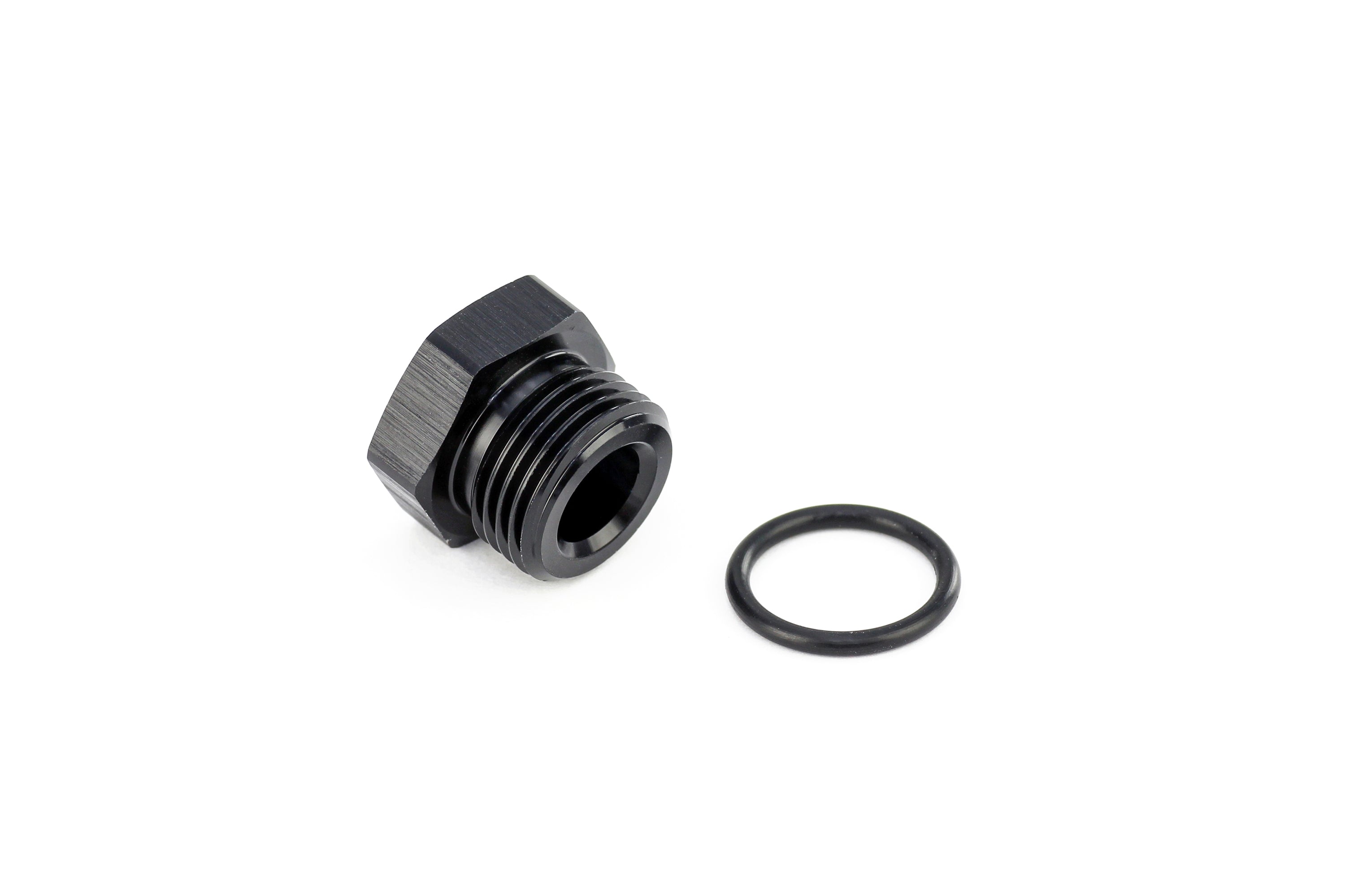 HPS Performance AN Fittings Straight Port Thread Plug Includes O-Ring Aluminum Black