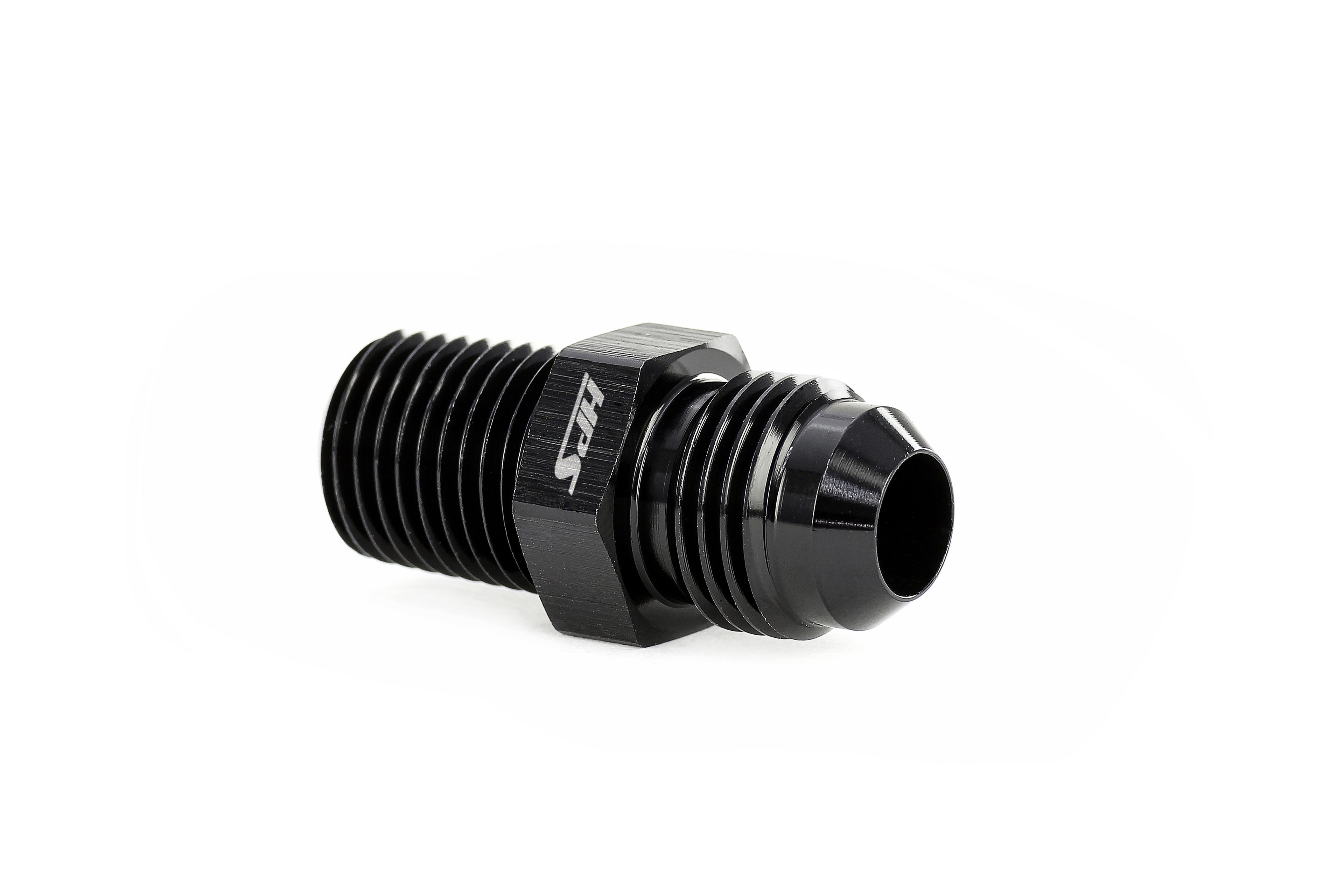 HPS Performance Straight AN Flare to NPT / Metric Adapter, Aluminum, Black