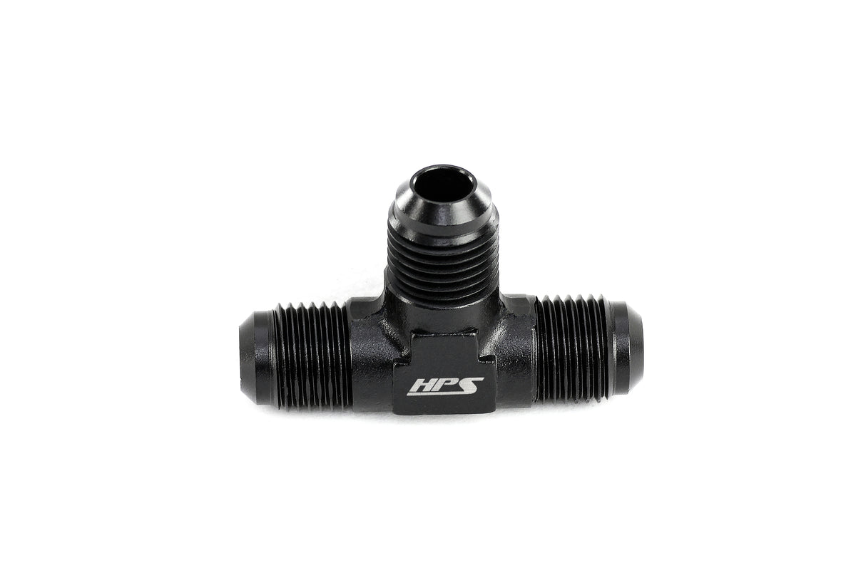 HPS Performance AN Male to Male 3-Way Tee Adapter Aluminum, -3 -4 -6 -8 -10 -12