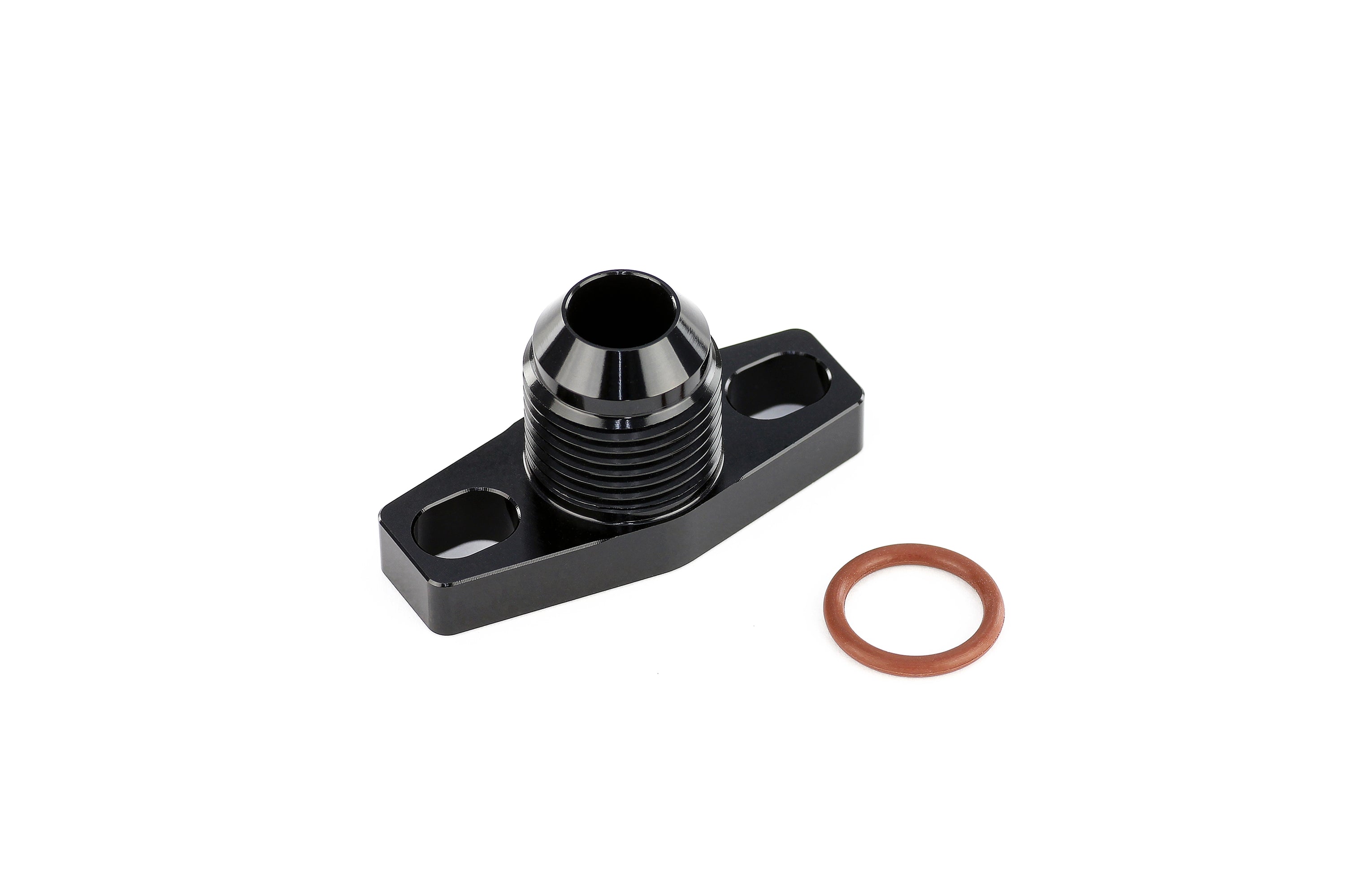 HPS Performance -10 Male Turbo Drain Aluminum Flange Adapter Black Compatible with Garrett turbochargers, G25/G30/G35/GTX28/GTX30/GTX35/GT20/GT22/GT25/GT28/GT30/GT35