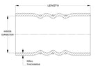 HPS 3-3/4" ID, 6" Length, Silicone Charge Air Cooler CAC Hose Double Hump Coupler Bellow Hot Side, Ultra High Temp 4-ply Aramid Reinforced, 95mm ID