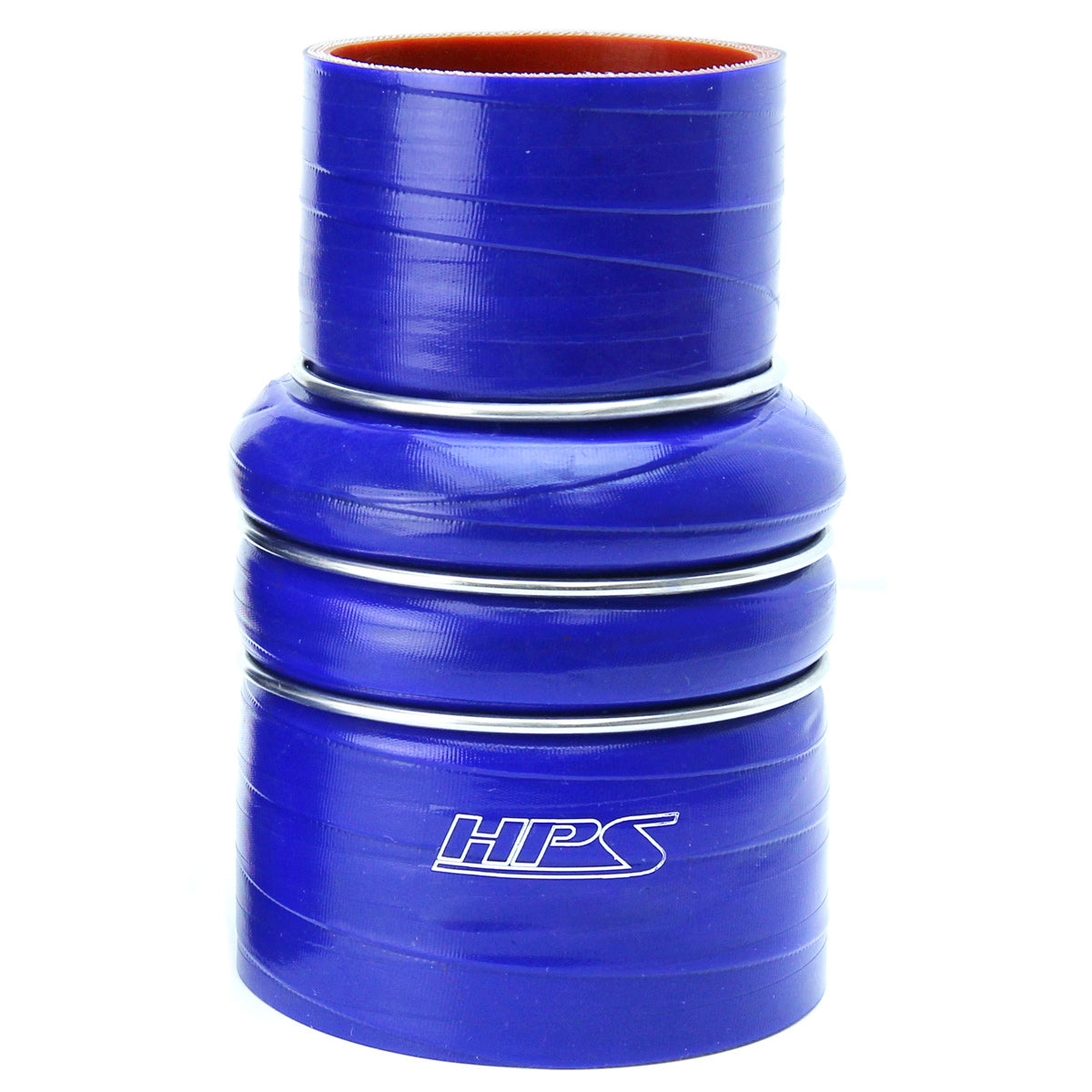 HPS 2-3/4 - 3-1/2 inch 2.75 3.5 ID 6 inch Long Blue Silicone Charge Air Cooler CAC Hose Double Hump Reducer Coupler Bellow Cold Side High Temp 4-ply Reinforced 70mm 89mm CAC-275-350-COLD