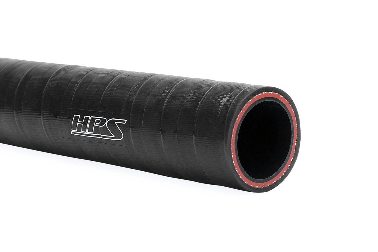 HPS 1/2" Fuel Oil Resistant Viton FKM Fluorocarbon Fluorolined High Temp Reinforced Silicone Hose, Black, FKM-050-BLK