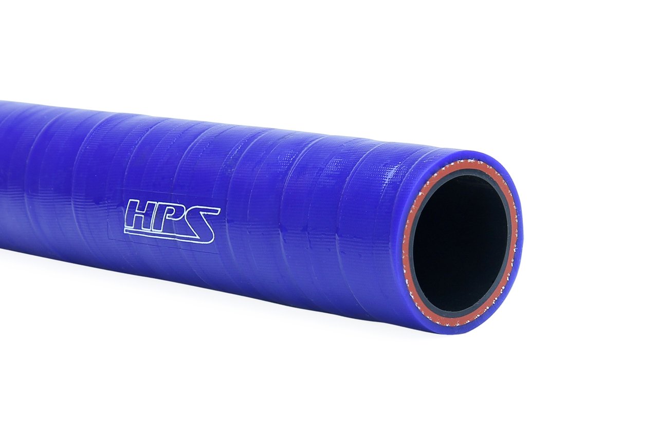 HPS 1" Fuel Oil Resistant Viton FKM Fluorocarbon Fluorolined High Temp Reinforced Silicone Hose, Blue, FKM-100-BLUE