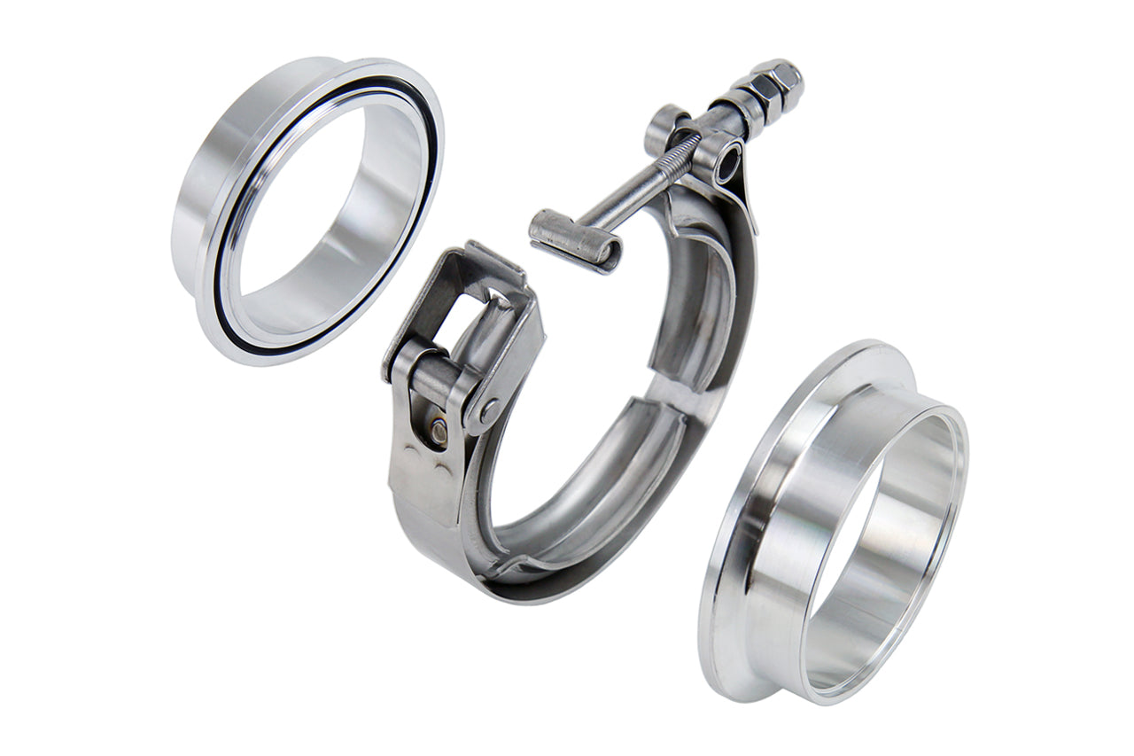 HPS 100% Stainless Steel V Band Clamp with 6061 Aluminum Flanges, includes NBR O-Ring