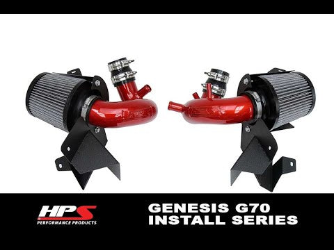 HPS Shortram Air Intake Kit with Heat Shield 2019-2024 Hyundai Genesis G70 3.3L V6 Twin Turbo, 827-703