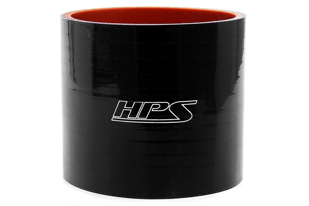 HPS 2-9/16 inch High Temp 4-ply Reinforced Black Silicone Straight Coupler Hose Connector 65mm HTSC-256-BLK