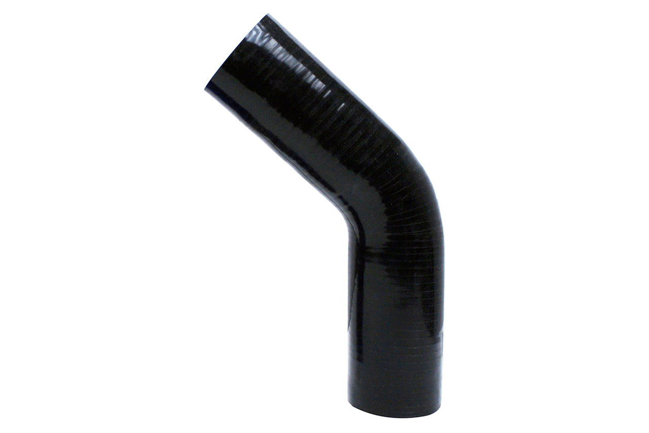 HPS 2-1/8 2.12 inch Black Silicone 45 Degree Elbow Coupler Hose High Temp Reinforced 54mm HTSEC45-212-BLK