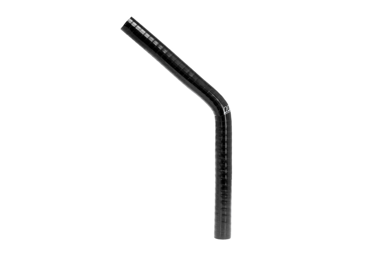 Vibrant 3in ID x 3.50in ID Gloss Black Silicone 45 Degree Transition Elbow