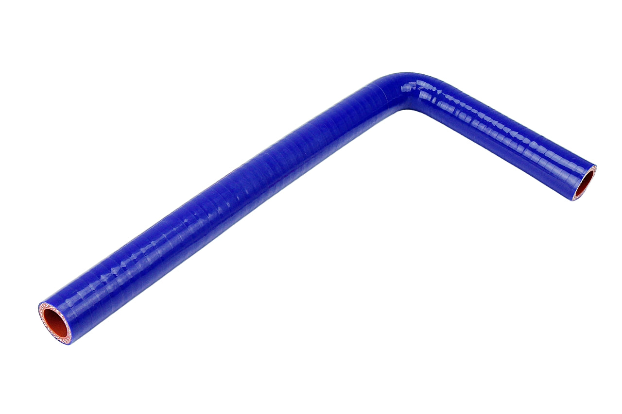 HPS 5/8 inch high temp 4-ply Reinforced Silicone 90 Degree Elbow Heater Hose Blue HTSEC90-062-BLUE