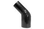 HPS 3 - 3-1/2 inch 3.5 Black Silicone 45 Degree Elbow Reducer Coupler Hose High Temp Reinforced 76mm 89mm HTSER45-300-350-BLK