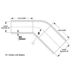 HPS 5/8" - 1" ID, Silicone 45 Degree Elbow Reducer Hose, High Temp 4-ply Reinforced, (16mm - 25mm)