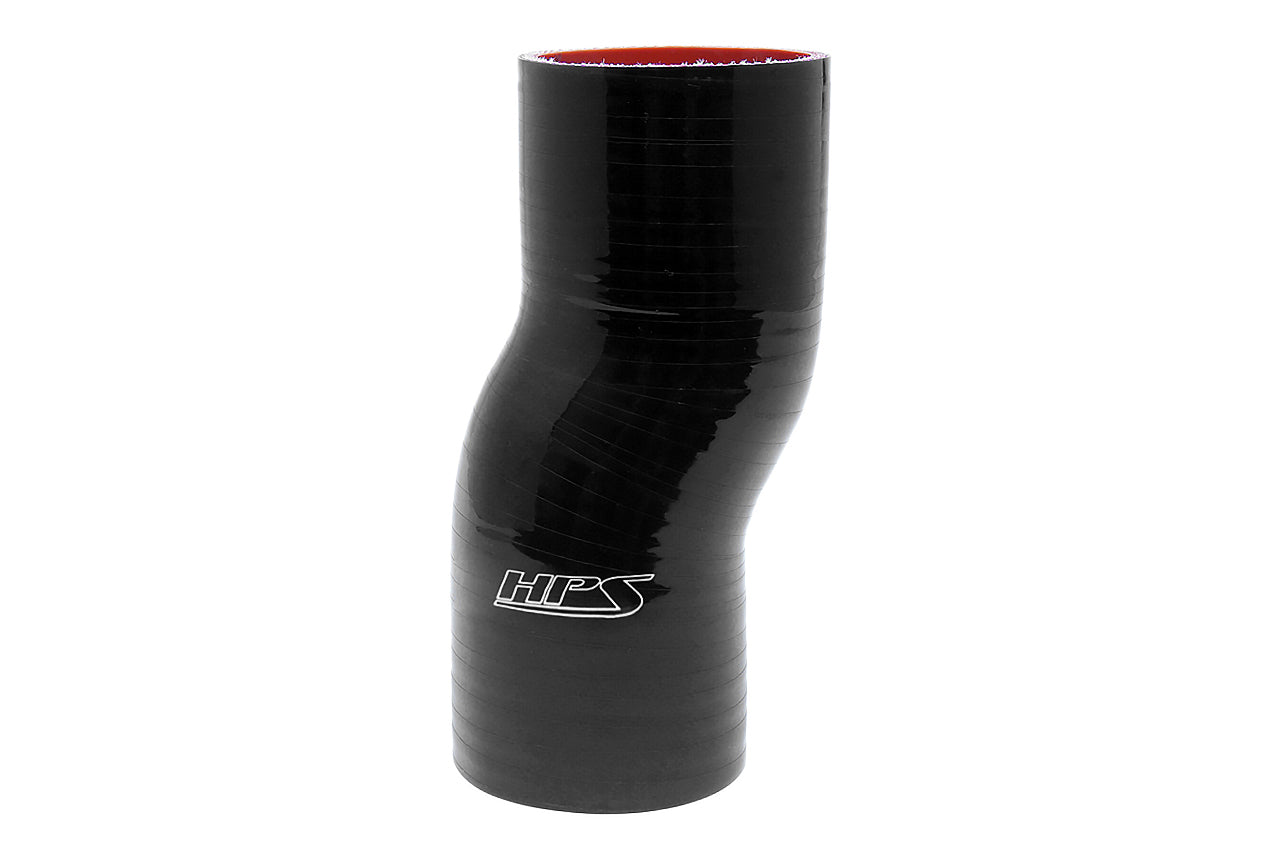 HPS 2 inch ID 6 inch Long Black Silicone Offset Straight Coupler Hose High Temp 4-ply Reinforced 51mm HTSOC-200-L6-BLK