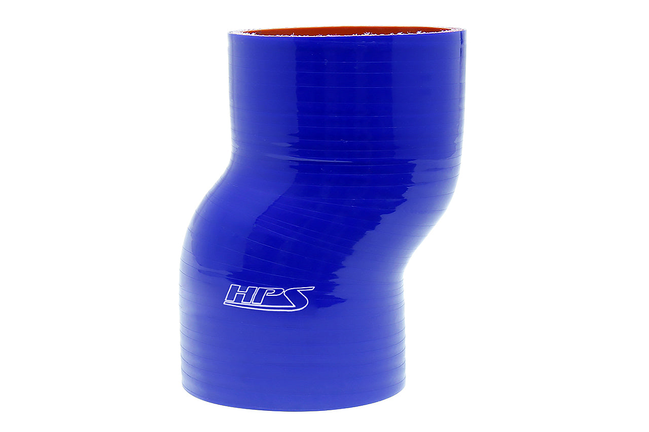 HPS 3-1/2 3.5 inch ID 6 inch Long Blue Silicone Offset Straight Coupler Hose High Temp 4-ply Reinforced 89mm HTSOC-350-L6-BLUE