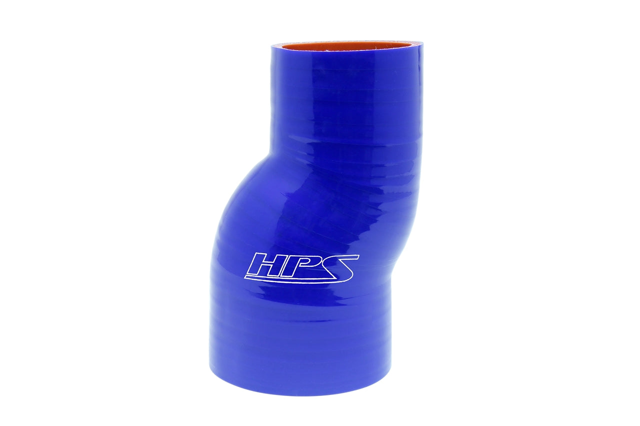 HPS Blue 3" - 3-1/4" ID 6" Long Silicone Offset Straight Reducer Coupler Hose Connector High Temperature 4-ply Reinforced HTSOR-300-325-L6-BLUE