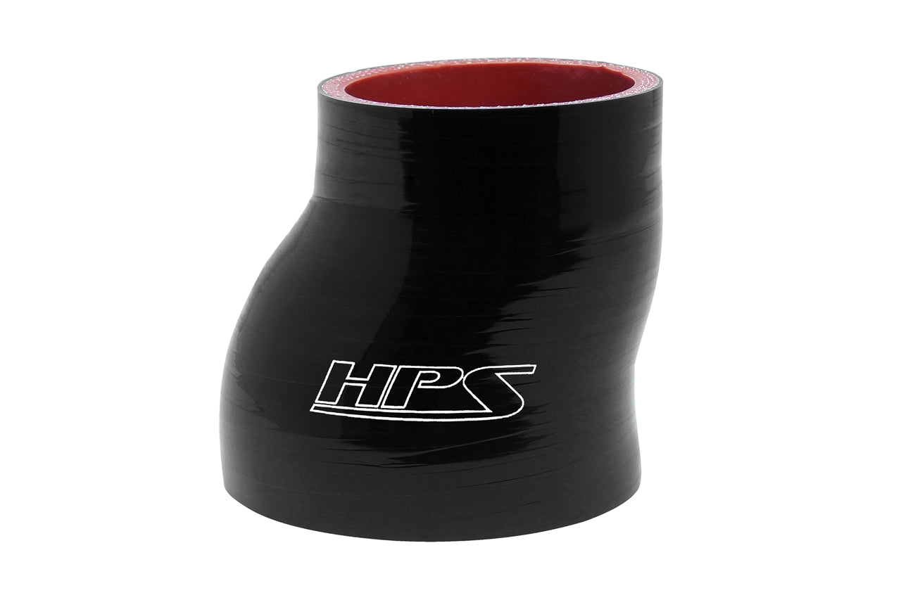 HPS Black 2" - 2-3/8" ID Silicone Offset Straight Reducer Coupler Hose Connector High Temperature 4-ply Reinforced HTSOR-200-238-BLK