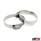 HPS Stainless Steel Worm Gear Liner Hose Clamp (2pcs Pack) SAE# 52 - 2-13/16 - 3-3/4 inch (71mm-95mm)
