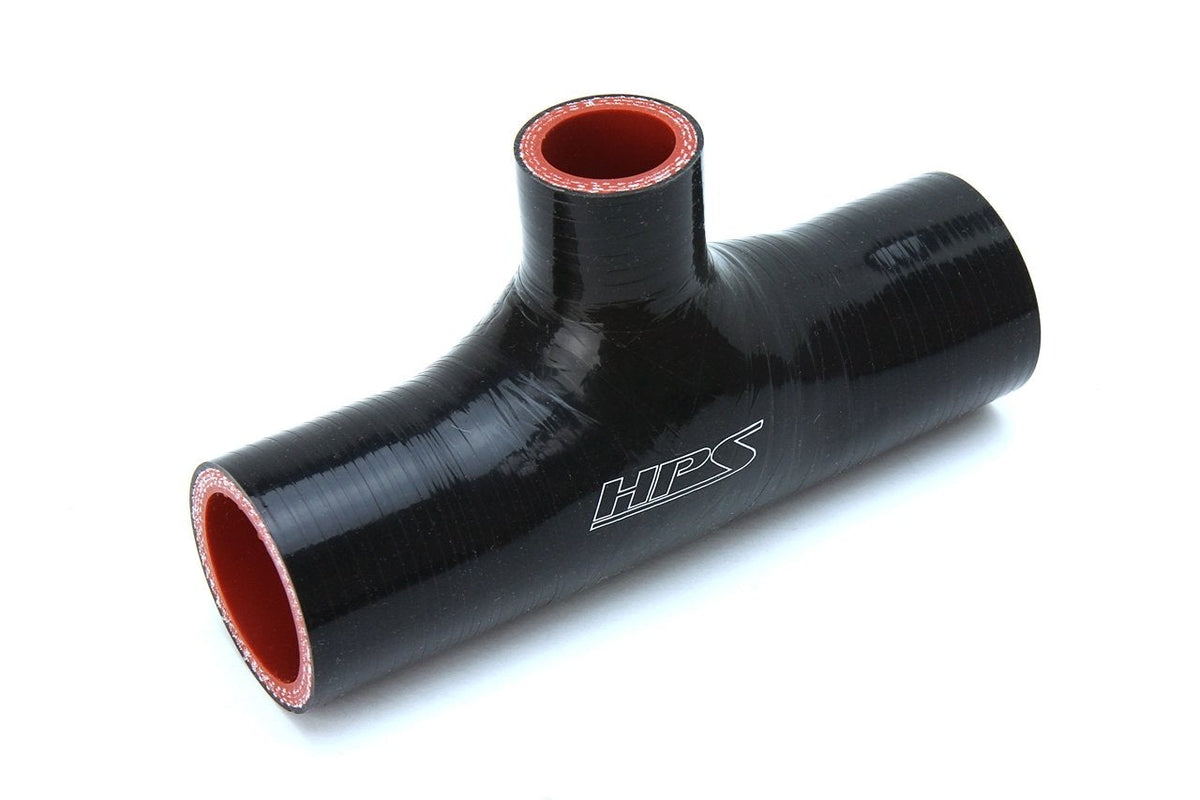 HPS 2-3/8 2.38 inch Black Silicone T Hose Coupler Adapter Blow Off Valve Turbo High Temp Reinforced 60mm 238-THOSE-100-BLK